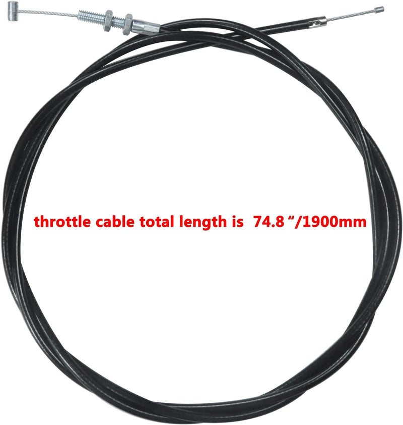 HOLATO 75'' Throttle Cable for 90cc 110cc 125cc 150cc 250cc Kandi GKA Black Widow Go Kart Go Cart Yerf Dog Mini Bike Gas Scooter Dirt Bike Buggy Lawn Mower Heavy Duty Parts - Image 2